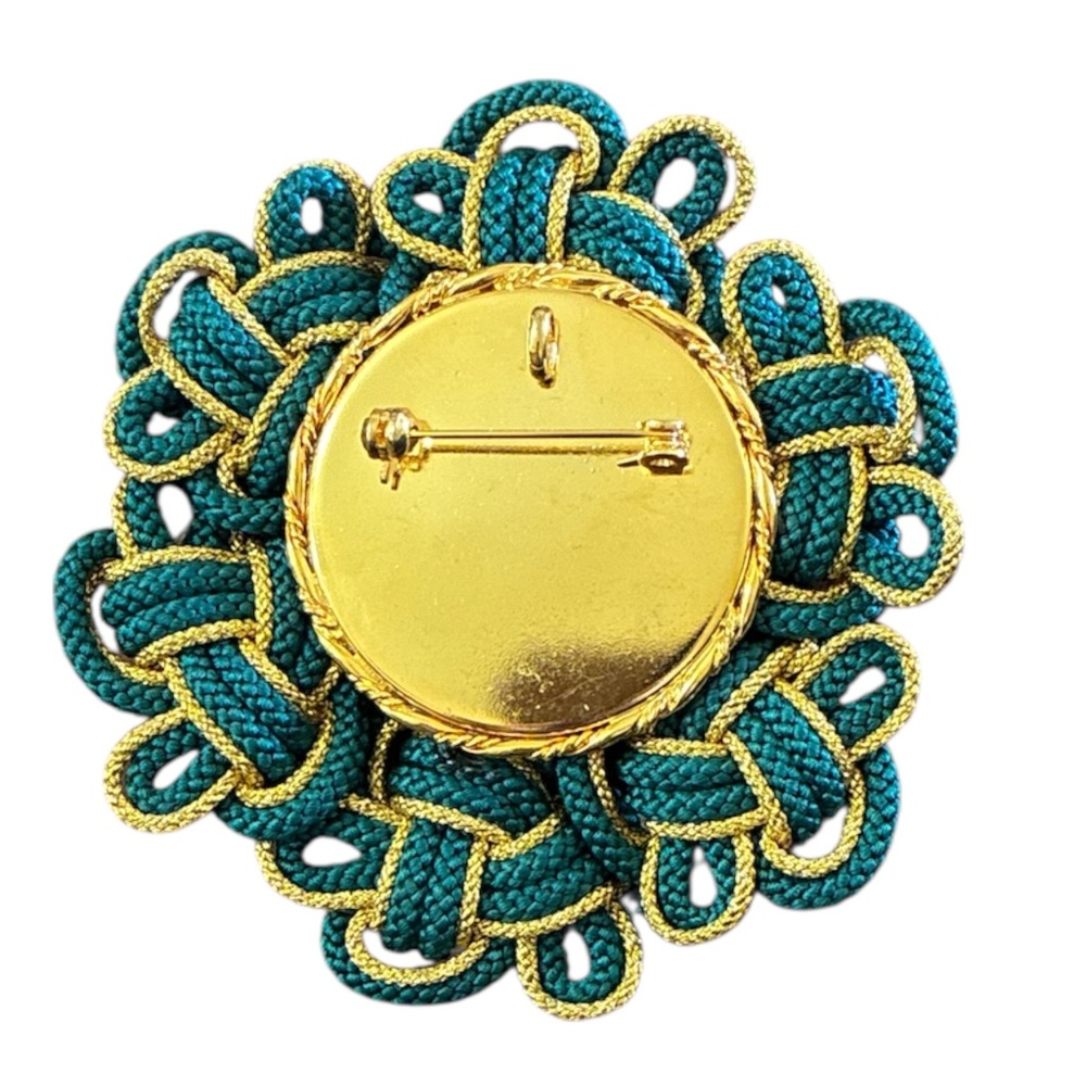 ✨ 3/$15 ✨ Teal & Gold Celtic Knot Brooch/Necklace Pendant - Picture 2 of 2